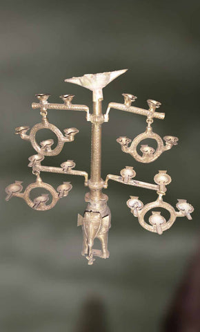 Dhokra Brass Works standing Lamps with elephant base