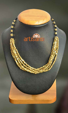 Tribal Jewellery - Necklace with bunched up golden beads