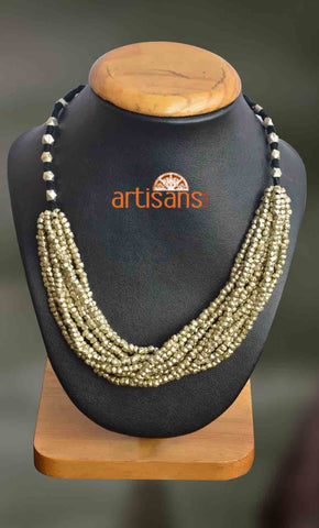 Tribal Jewellery - Bunch up Beads on black thread