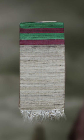 Handloom- Tussar Silk and Cotton Shawl