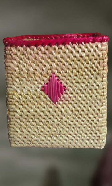 Square Shaped Painted Pen Stand