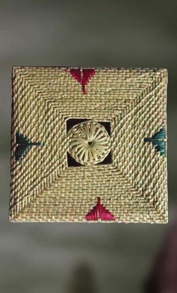 Square Box with Painted Lid