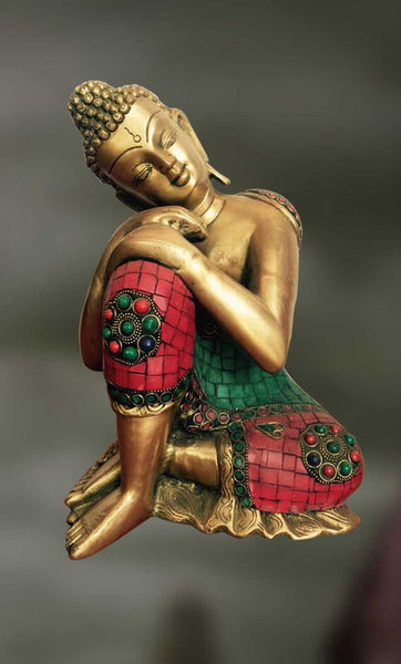 Handcrafted metal sculpture of Lord Buddha