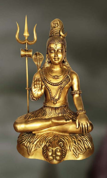 Brass sculpture of Shiva blessing 