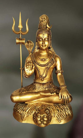 Brass sculpture of Shiva blessing 