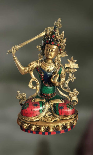 Brass and Stone sculpture of Tara Devi, the goddess of protection