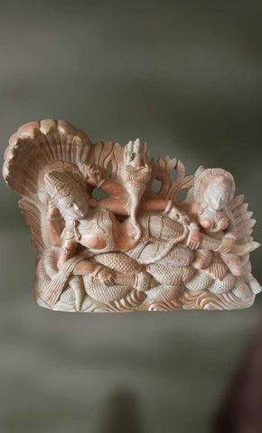 Yoga Nidra : Narayan & Laxmi Sitting on Sesha Naga