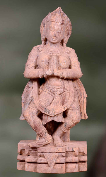 Handcrafted sandstone sculpture of a beautiful woman