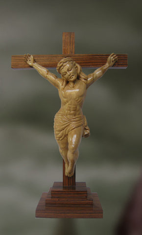 Wood sculpture of Jesus Christ on crucifixion