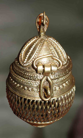 Round Jewellery Box - Dhokra Art